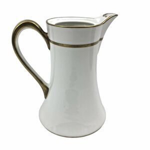 Noritake Carafe Nippon‎ Goldena Pitcher White Gold Vintage No Lid